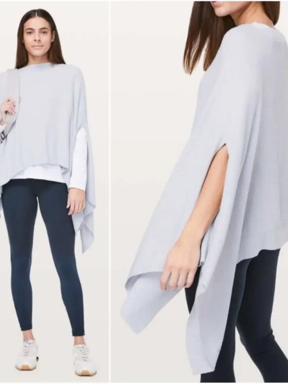 lululemon athletica Light Gray Knit Poncho